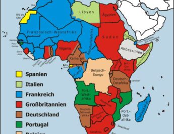 Karta över imperialismen i Afrika 1914.